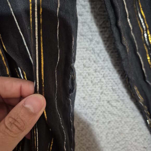 SCOTCH & SODA Maison Scotch Girls  Black Gold Striped Long Sleeve Dress 14 - Picture 5 of 8